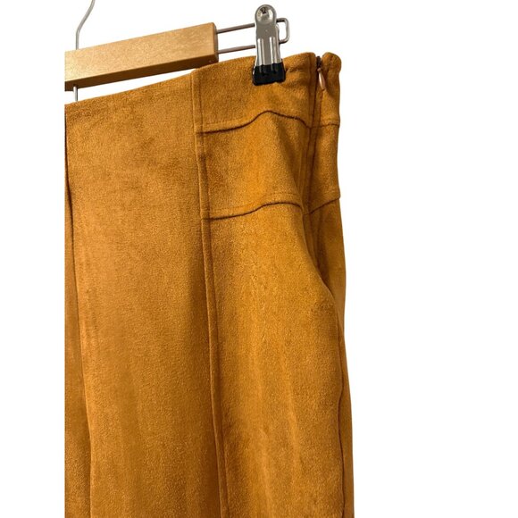 Bleu Womens Mustard Yellow Faux Suede High-Waisted Pants Size S. NWT - Picture 3 of 12